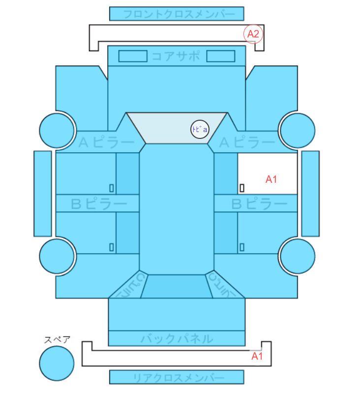 Body condition diagram (damage marks, Japanese labels)