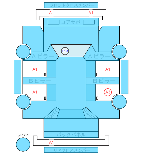 Body condition diagram (damage marks, Japanese labels)