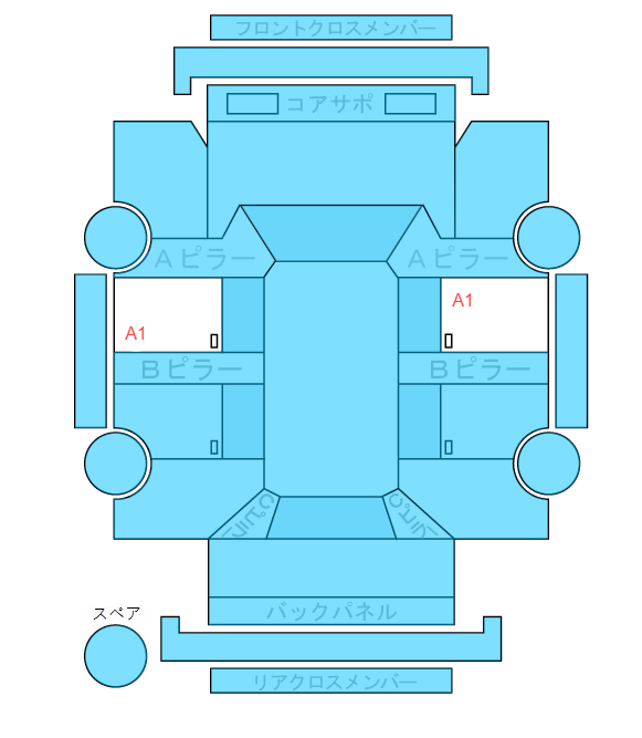 Body condition diagram (damage marks, Japanese labels)
