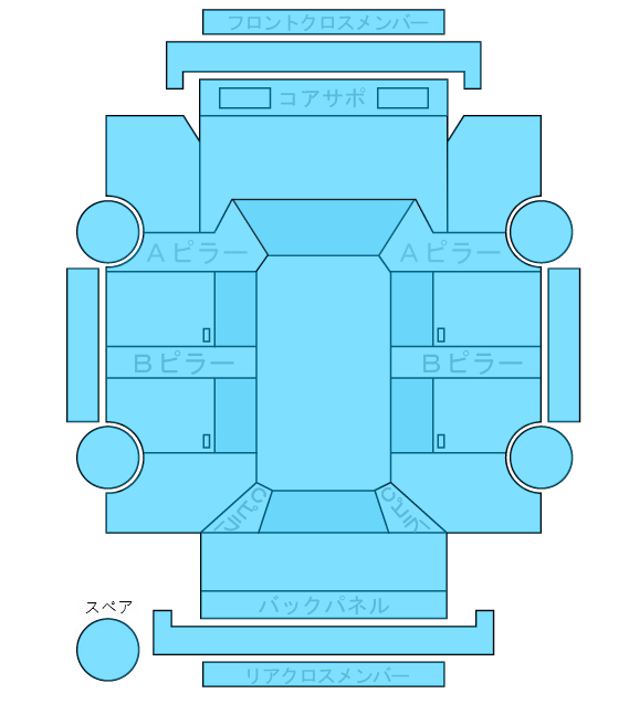 Body condition diagram (damage marks, Japanese labels)