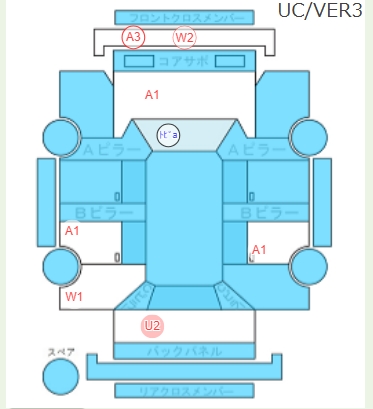 Body condition diagram (damage marks, Japanese labels)