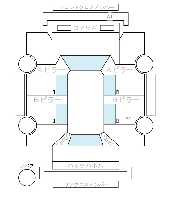 Body condition diagram (damage marks, Japanese labels)