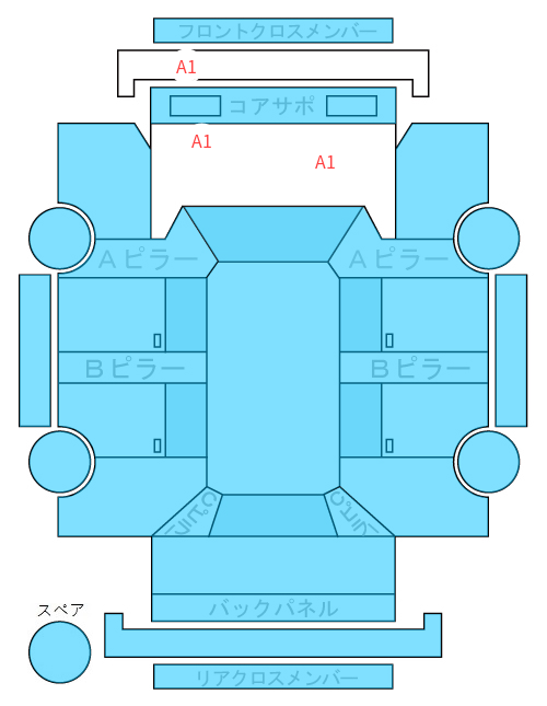 Body condition diagram (damage marks, Japanese labels)