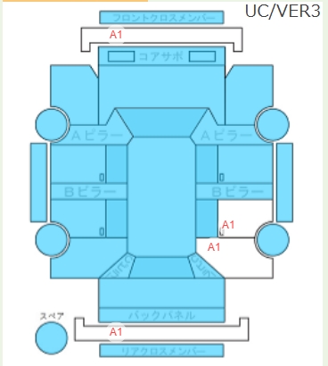 Body condition diagram (damage marks, Japanese labels)