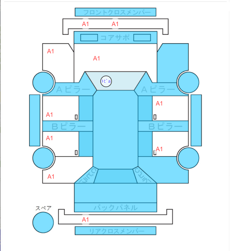 Body condition diagram (damage marks, Japanese labels)