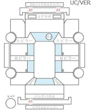 Body condition diagram (damage marks, Japanese labels)