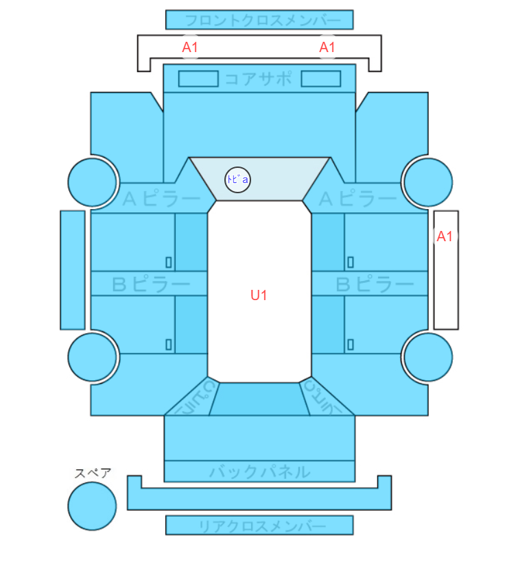 Body condition diagram (damage marks, Japanese labels)