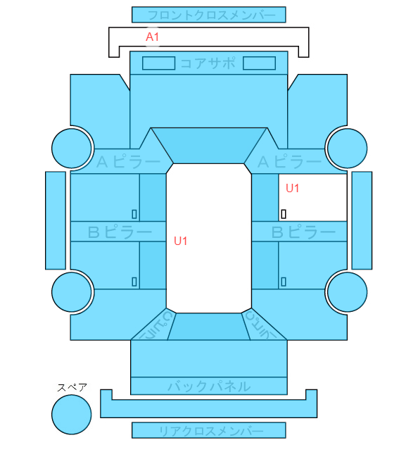 Body condition diagram (damage marks, Japanese labels)