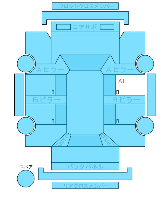 Body condition diagram (damage marks, Japanese labels)