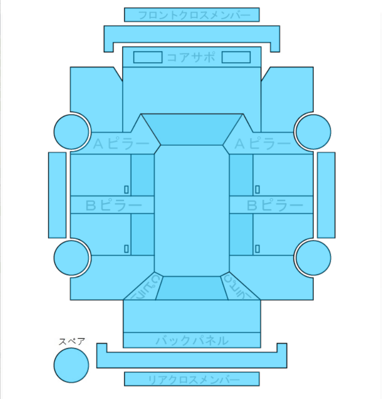 Body condition diagram (damage marks, Japanese labels)