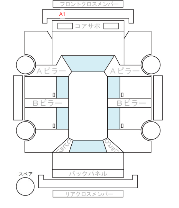 Body condition diagram (damage marks, Japanese labels)