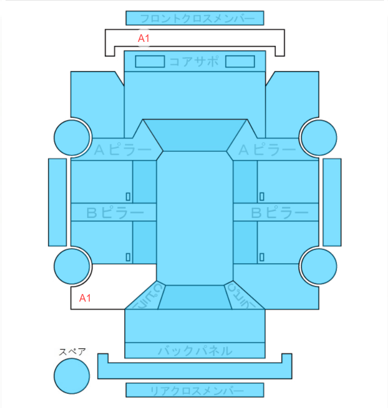 Body condition diagram (damage marks, Japanese labels)