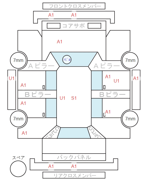 Body condition diagram (damage marks, Japanese labels)