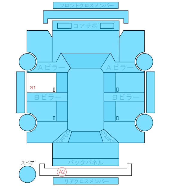 Body condition diagram (damage marks, Japanese labels)
