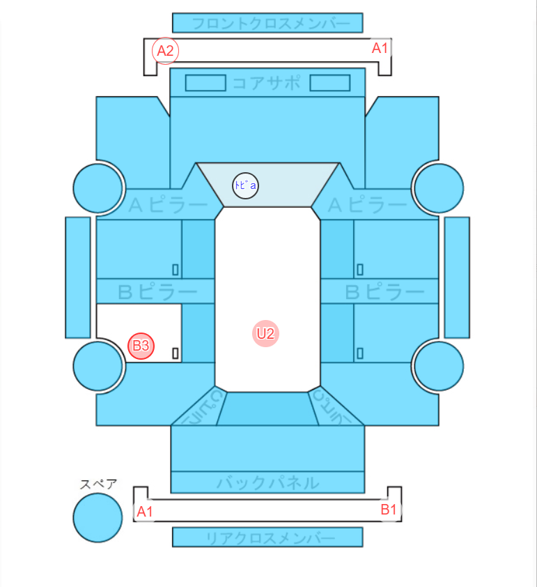 Body condition diagram (damage marks, Japanese labels)