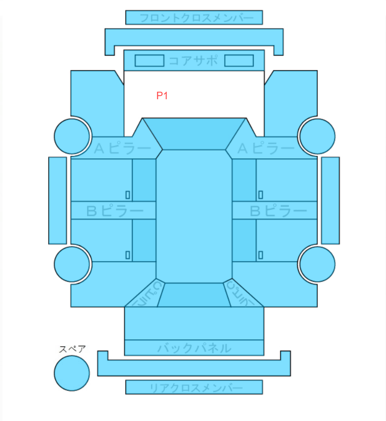 Body condition diagram (damage marks, Japanese labels)