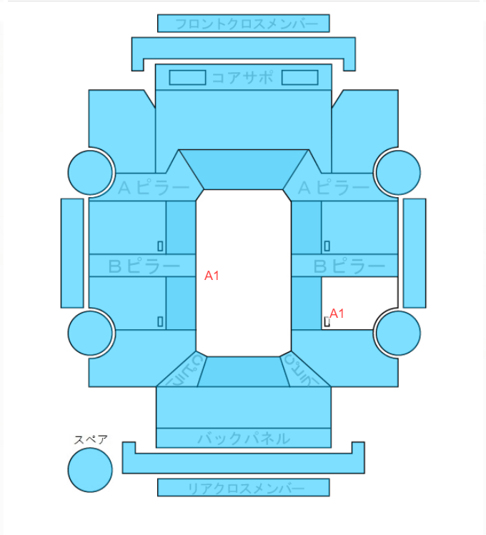 Body condition diagram (damage marks, Japanese labels)
