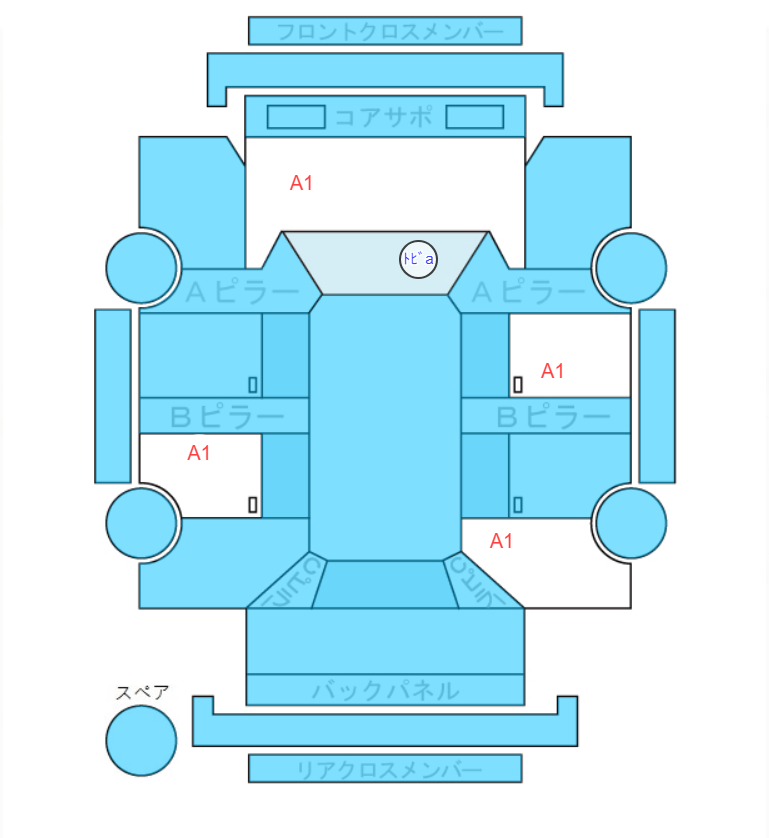 Body condition diagram (damage marks, Japanese labels)