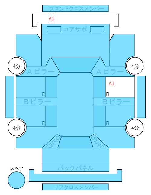 Body condition diagram (damage marks, Japanese labels)