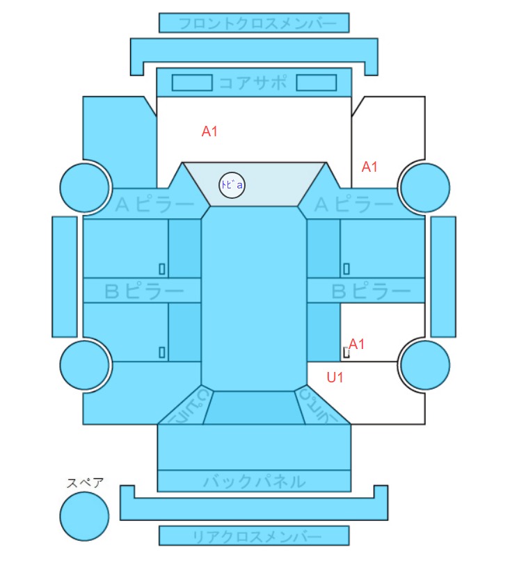 Body condition diagram (damage marks, Japanese labels)