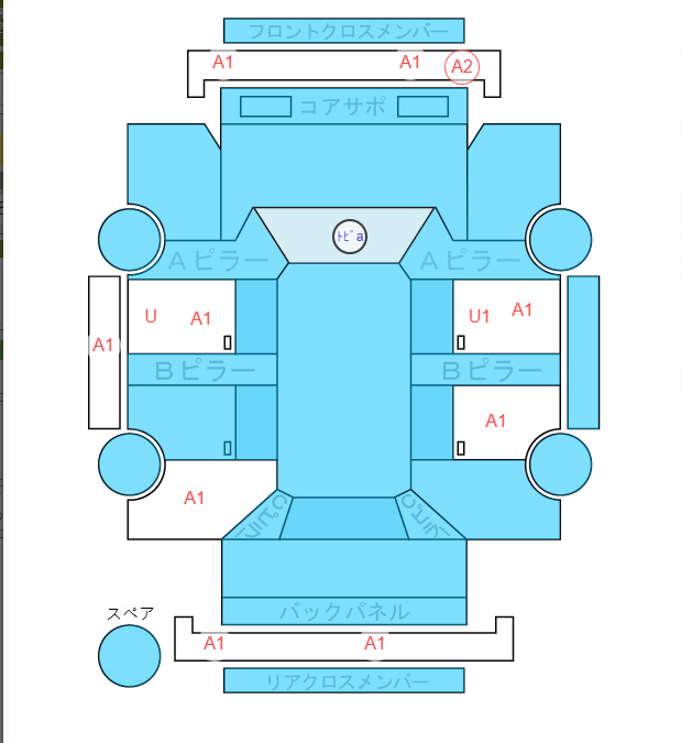 Body condition diagram (damage marks, Japanese labels)