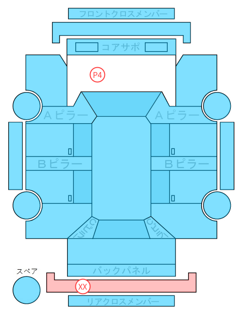 Body condition diagram (damage marks, Japanese labels)