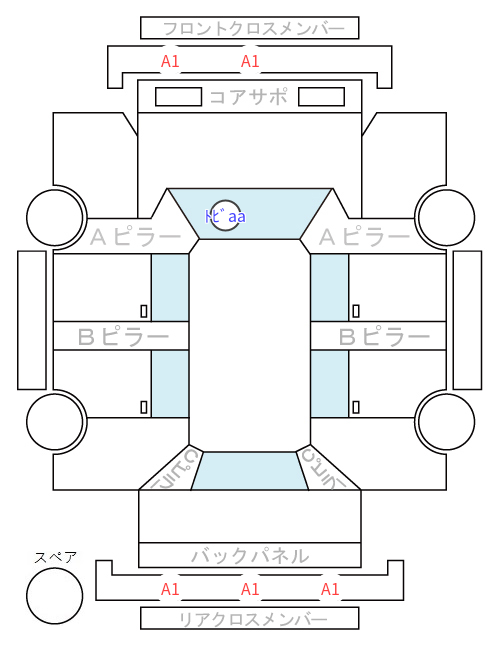 Body condition diagram (damage marks, Japanese labels)