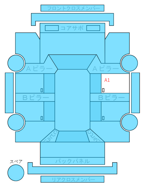 Body condition diagram (damage marks, Japanese labels)