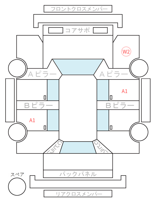 Body condition diagram (damage marks, Japanese labels)