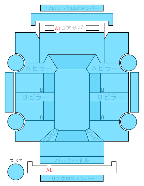 Body condition diagram (damage marks, Japanese labels)