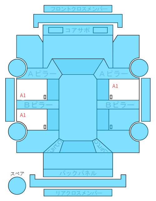 Body condition diagram (damage marks, Japanese labels)