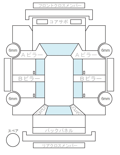 Body condition diagram (damage marks, Japanese labels)