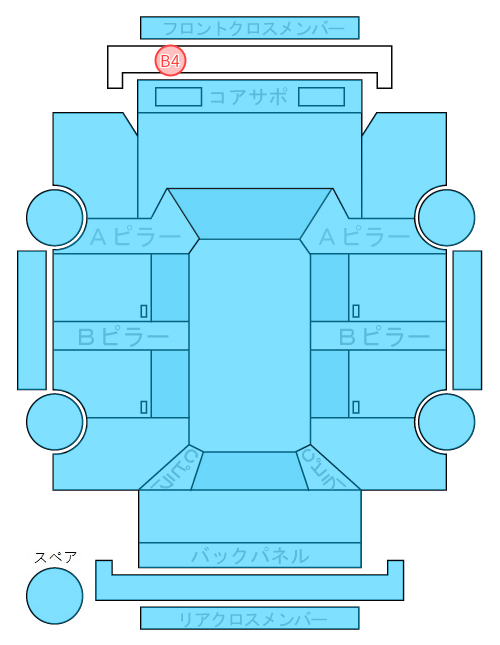 Body condition diagram (damage marks, Japanese labels)