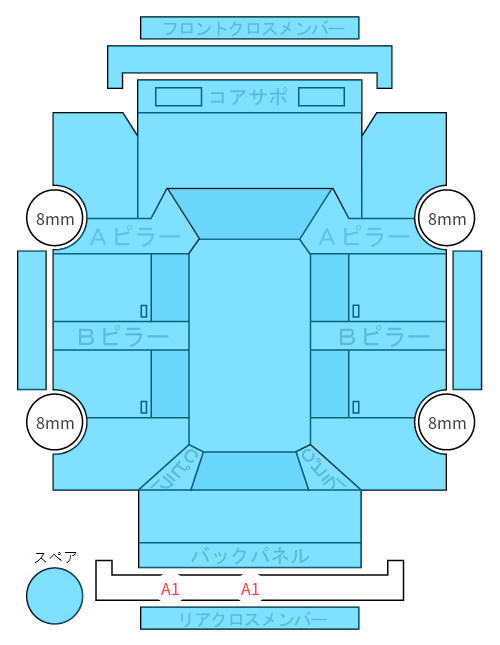 Body condition diagram (damage marks, Japanese labels)
