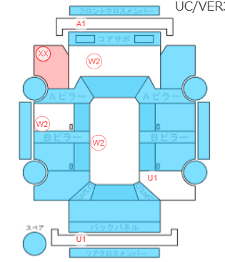 Body condition diagram (damage marks, Japanese labels)