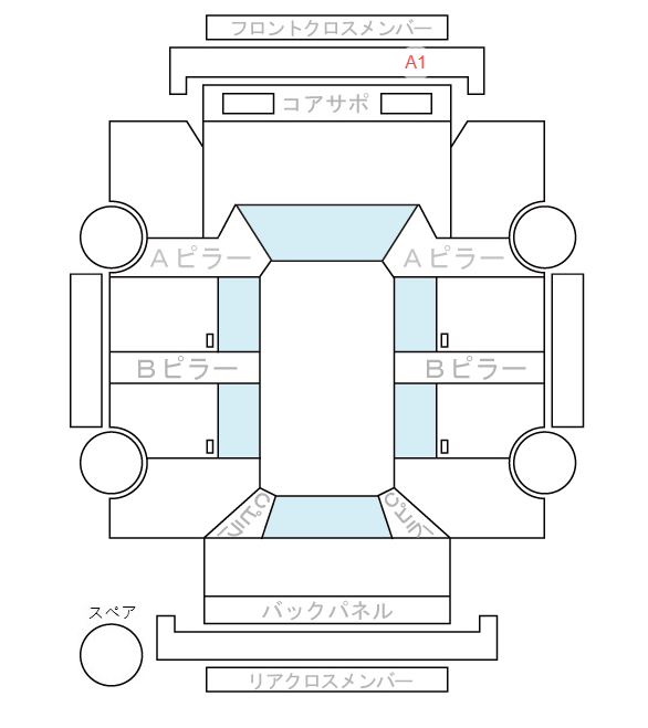 Body condition diagram (damage marks, Japanese labels)
