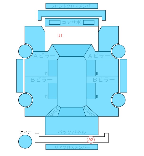 Body condition diagram (damage marks, Japanese labels)