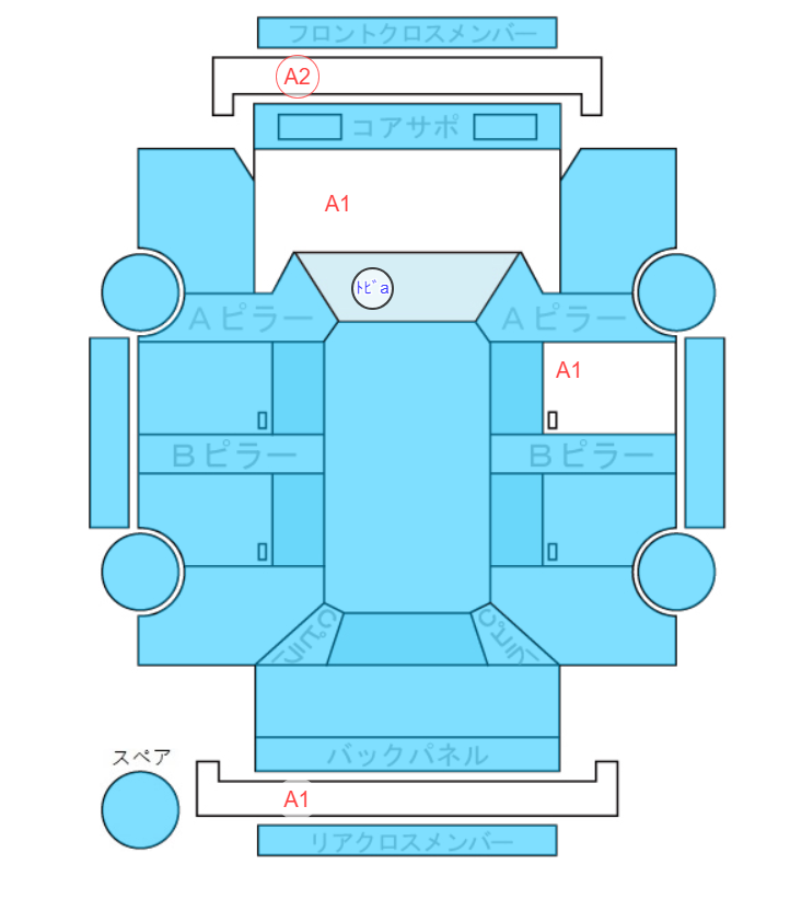 Body condition diagram (damage marks, Japanese labels)