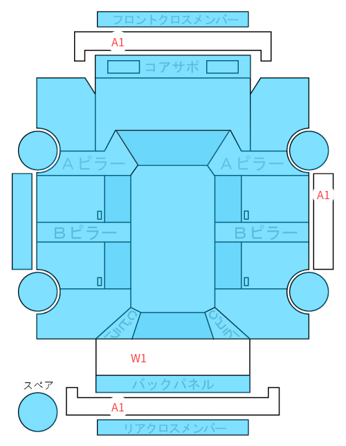 Body condition diagram (damage marks, Japanese labels)
