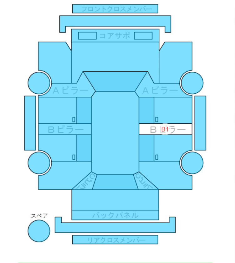 Body condition diagram (damage marks, Japanese labels)