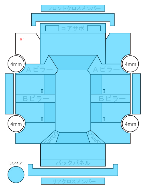 Body condition diagram (damage marks, Japanese labels)