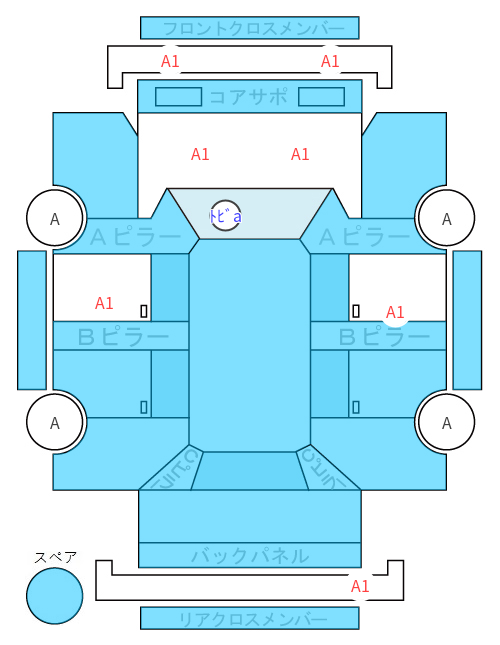 Body condition diagram (damage marks, Japanese labels)