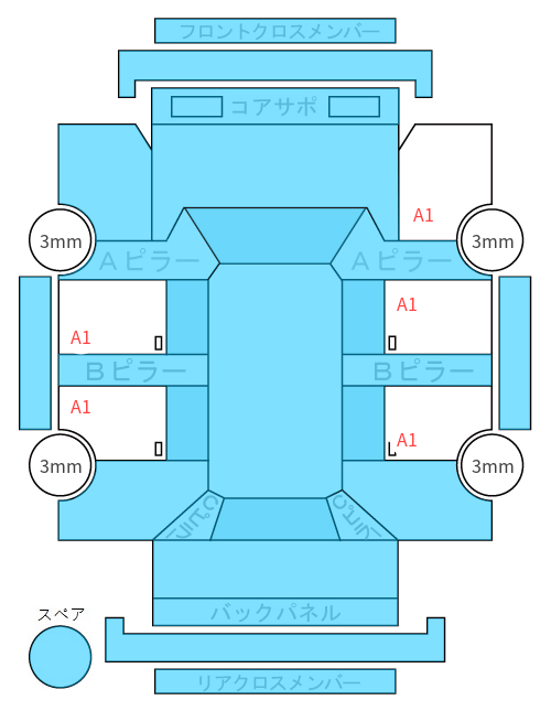 Body condition diagram (damage marks, Japanese labels)