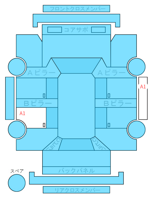 Body condition diagram (damage marks, Japanese labels)