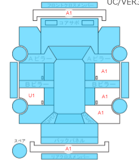 Body condition diagram (damage marks, Japanese labels)