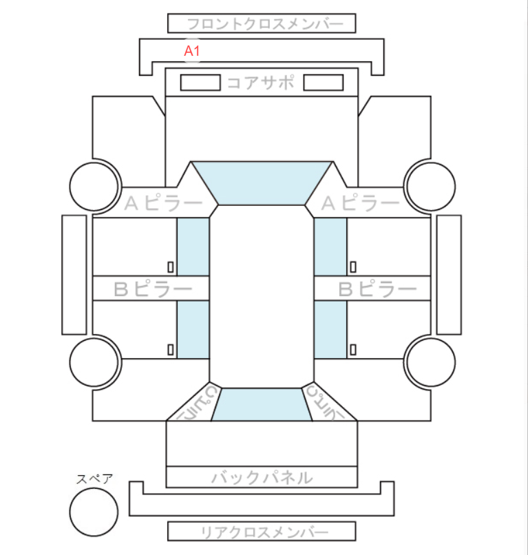 Body condition diagram (damage marks, Japanese labels)