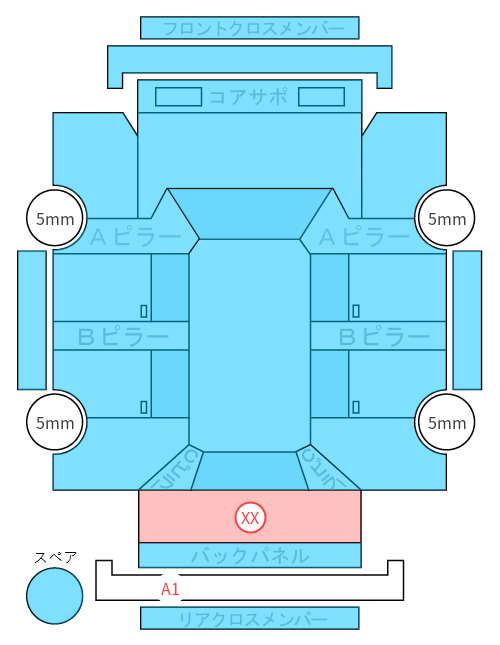 Body condition diagram (damage marks, Japanese labels)