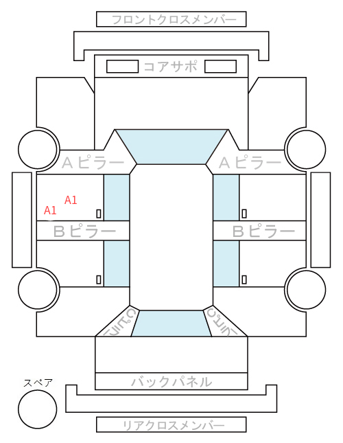 Body condition diagram (damage marks, Japanese labels)
