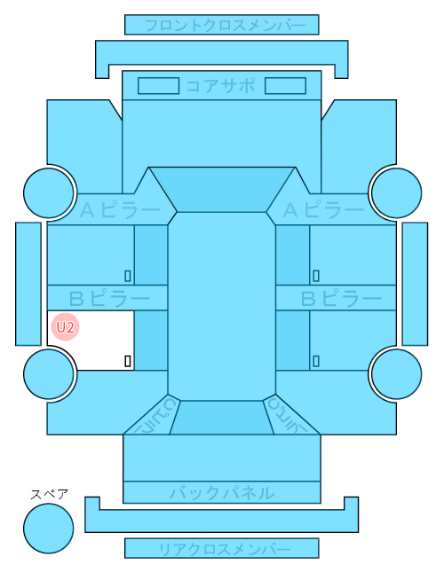 Body condition diagram (damage marks, Japanese labels)