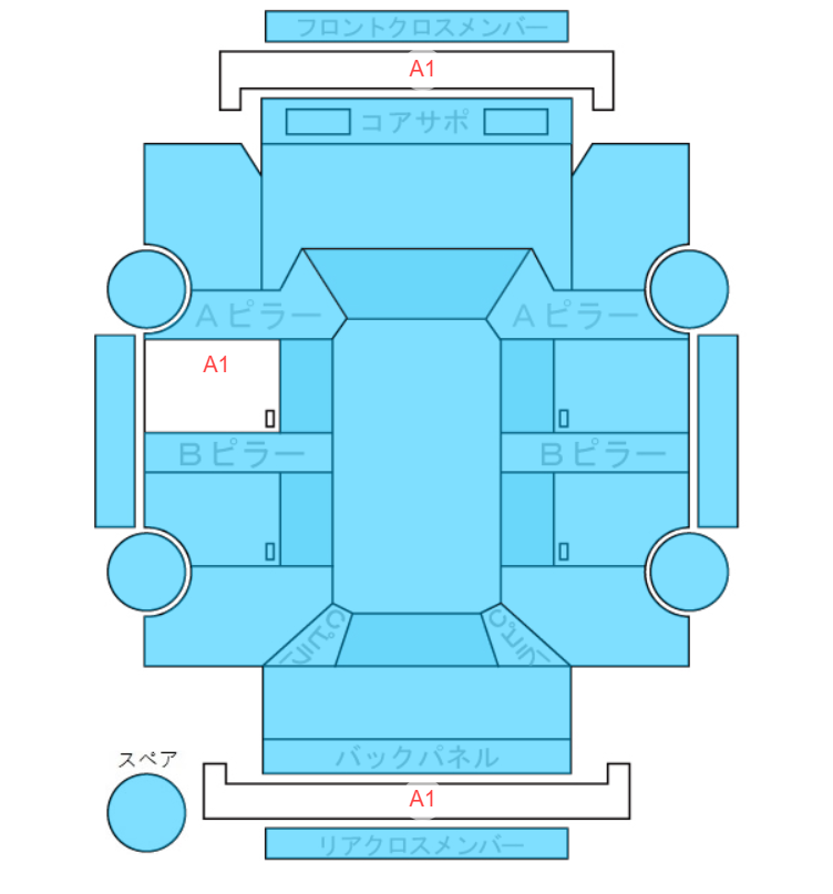 Body condition diagram (damage marks, Japanese labels)